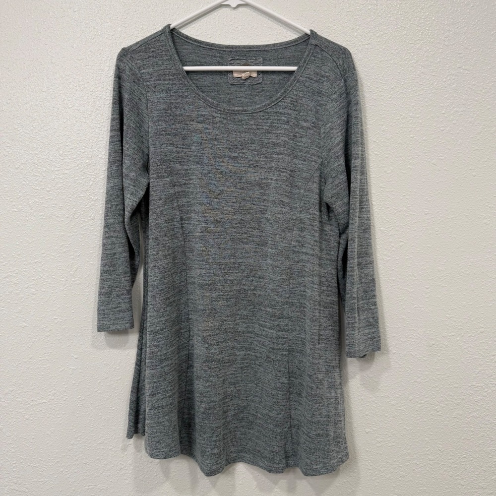 Cupio Women's Gray Marled Long Sleeve Tunic Top Size‎ L G